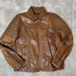 Black Rivet Goat Leather Moto Jacket sz L
